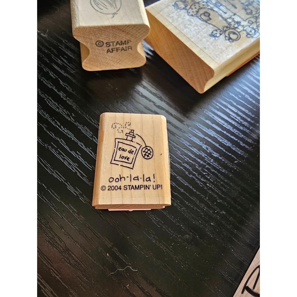 Wooden Rubber Stamps Lot of 33 Variety of Sizes - Picture 9 of 12